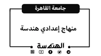 منهاج إعدادي هندسة | جامعة القاهرة 